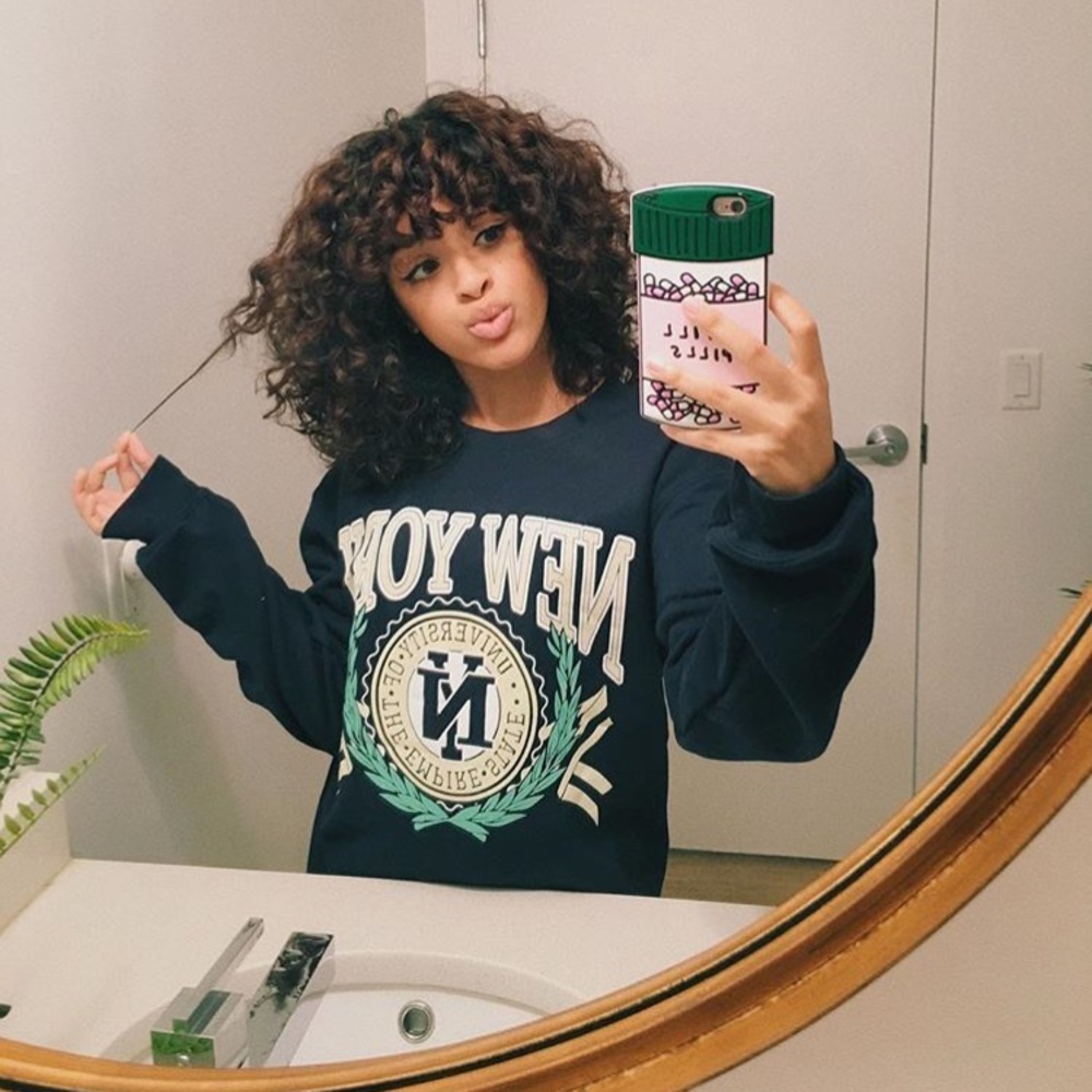 New York Vintage Navy Graphic Boyfriend Sweatshirt